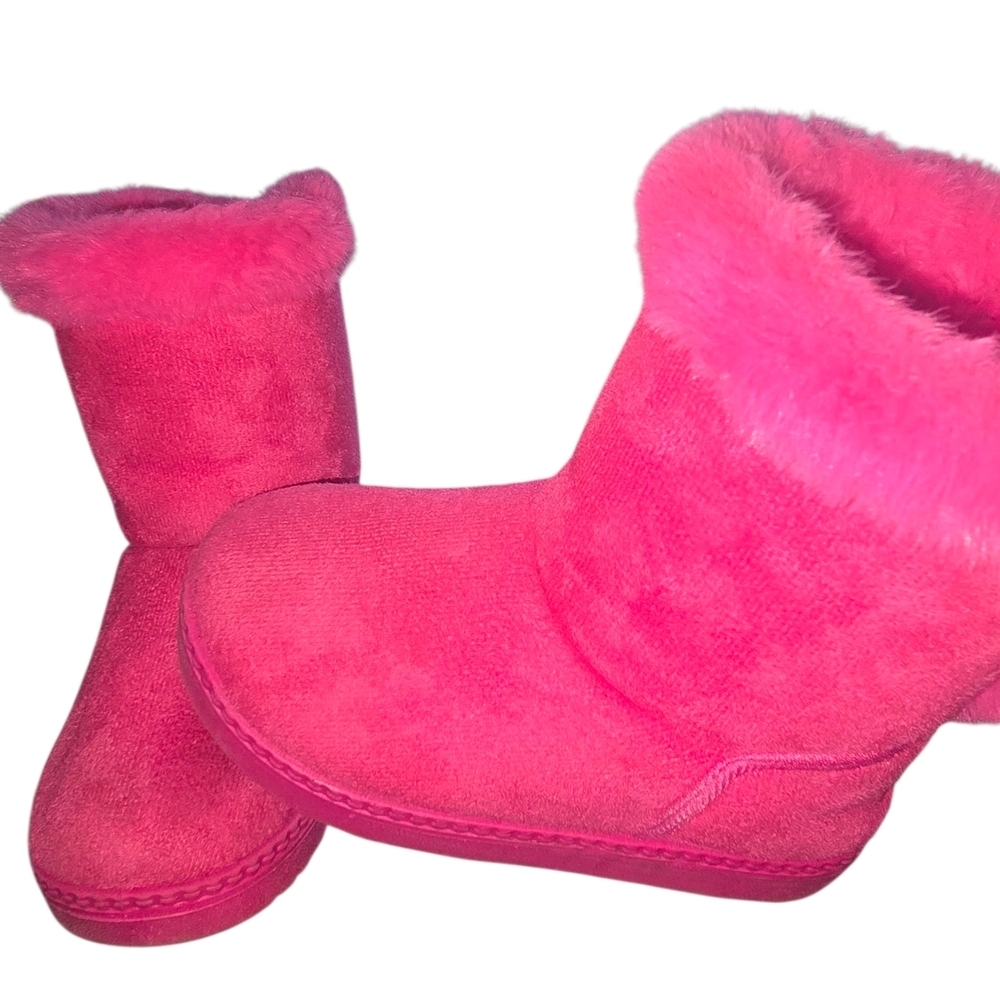 Pink Furry Boots